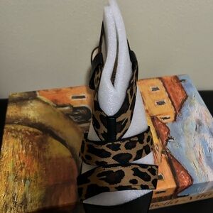 Leopard Print Strappy Sandals